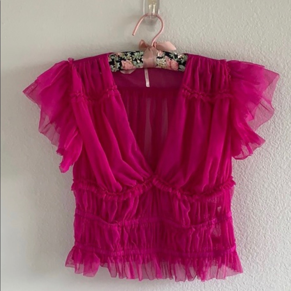 free people mesh top size xs.